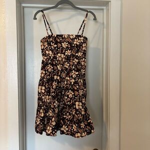 Dress Forum Black, Coral and Cream Floral Mini Dress